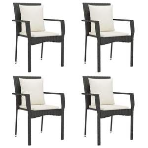 Ensemble de salle à manger de jardin en rotin PE noir modulaire, meubles de salle à manger d'extérieur élégants - Product Image 4