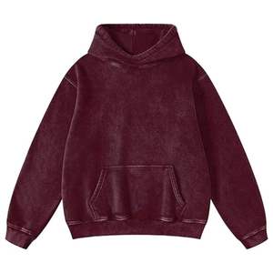 Sudadera con capucha unisex de algodón de 400 g/m² con lavado ácido, estilo vintage, hombros caídos, sin cordones, color marrón, venta al por mayor personalizada - Product Image 5