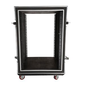 Armadio per Attrezzatura DJ a Doppio Strato 19'' 16U Nero e Argento con Doppia Porta - per Borse e Custodie per Strumenti - Product Image 2