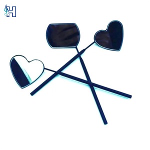Espejo de Mano con Doble Cara Iluminado y Acabado Cromado para Extensiones de Pestañas, Estuche en Forma de Corazón con Características Personalizadas para Pestañas - Product Image 4