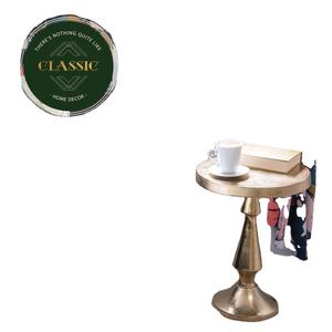 Mesa Auxiliar Redonda de Metal Dorado, Soporte Minimalista para Plantas, Decoración de Dormitorio - Product Image 2