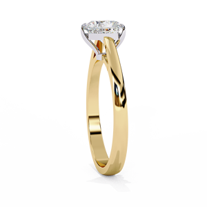 Bague de fiançailles solitaire en or rose 14 carats avec diamant de laboratoire taille cœur - Style luxueux - Product Image 3