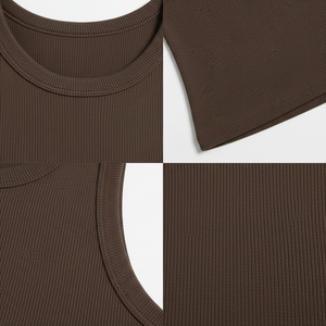Custom Womens Sexy Sleeveless Ribbed Knit Vest Casual Short Tank <b>Tops</b> with O Neck Breathable Features With <b>Low</b> MOQ - Product Image 4