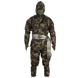 Tenue de Camouflage Ninja Professionnelle Shinobi – Ensemble Complet d'Entraînement Arts Martiaux Tactique Guerrier Cosplay avec Capuche et Masque - Product Image 1