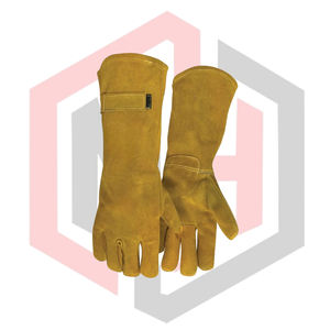Gants en cuir de qualité pour la protection contre les hautes températures, travaux électriques, soudure, utilisation par les pompiers, 16 pouces, résistants aux déchirures - Product Image 3