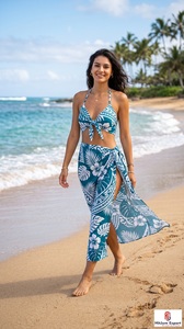Pareo de Playa Floral Ligero Antiestático con Estampado Personalizado, de Secado Rápido, en Tela de Poliéster, Fabricante OEM ODM para Mujeres y Hombres - Product Image 3