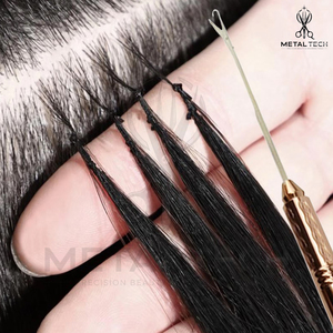 Kit d'outils de salon : Aiguille à boucle en acier inoxydable avec poignée or rose pour extensions capillaires et crochet de tirage - Product Image 6