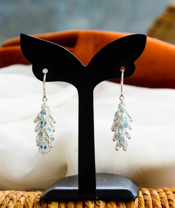 Pendientes de Topacio Azul Celestial de Calidad Súper Premium con Metal de Plata 925, Estilo Moderno, en Venta - Product Image 3