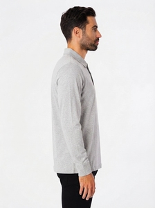 <b>Men's</b> Long Sleeve Rugby for <b>Shirt</b> Knitted Print 100% Cotton Anti-Wrinkle Smart Casual Premium Fashion - Product Image 3