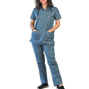 Uniformes Médicos de Tela Tejida Personalizados al por Mayor, Uniformes de Hospital Elásticos, Conjunto de Uniformes de Enfermería para Mujer - Product Image 3