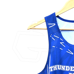 Camiseta Deportiva de Atletismo Azul de Poliéster, Unisex, Transpirable, con Estampado por Sublimación, Ropa Deportiva para Adultos, Jersey de Primera Calidad - Product Image 3