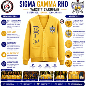 Sigma Gamma Rho Soror Embroidery Women Acrylic <b>Cardigans</b> | SGRho Sorority Embroidered Ladies Custom Style <b>Cardigan</b> <b>Sweater</b> - Product Image 5