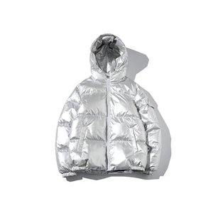 Chaqueta Acolchada con Capucha para Hombre, Negra, Resistente al Viento, Rellena de Plumón, Informal, para Invierno, con Cierre de Cremallera, Corte Regular, Estilo Holgado - Product Image 3