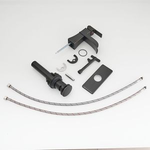 ORB Pop linee di alimentazione di scarico a 1 foro con manico unico da bagno miscelatore rubinetto cascata rubinetto rubinetto rubinetto rubinetto rubinetto per bagno nichel satinato - Product Image 2