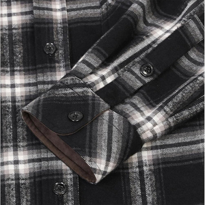 Chemise en flanelle à manches longues pour homme personnalisable, coupe ample, design à carreaux décontracté, respirante, tricotée, coupe-vent, douce - Product Image 3