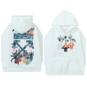 Sudadera con capucha de lana de algodón 100% personalizada para hombre al por mayor jersey con hombros caídos Jersey informal de invierno sólido bordado Puff - Product Image 2