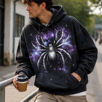 Sweat à capuche personnalisé respirant et épais avec motif araignée pour adultes - Fabricant OEM en gros