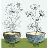 Pots de fleurs artificielles en céramique, pots à plantes sculptés à la main, pots de fleurs en poterie pour la décoration du jardin et de la maison