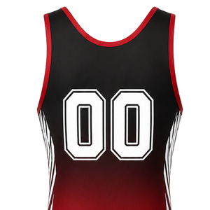<b>Men</b> Red Black Sublimated <b>Wrestling</b> <b>Singlet</b> Digital Design Polyester <b>Wrestling</b> Apparel Competition Match Training Uniform - Product Image 5