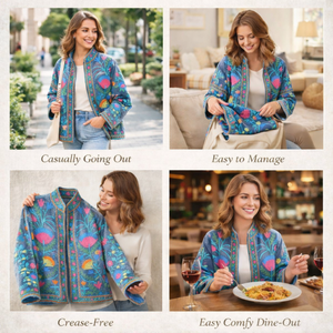 Manteau en velours artisanal de luxe, brodé à la main, col montant floral, vêtements de boutique en gros - Product Image 4