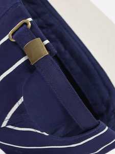 Casquette de baseball unisexe rayée marine à 6 panneaux avec logo FJG brodé, décontractée, printemps-été, ajustable avec fermeture auto-agrippante - Product Image 3