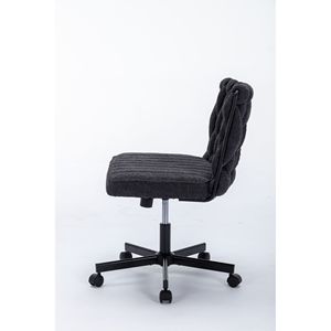 Modern Armless <b>Desk</b> Chair with Criss Cross Leg Wide Seat Home Office Work Meditation Wheels Included for Office Environment - Product Image 3