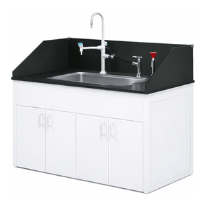Table d'évier de laboratoire avec plateau phénolique et cuve en PP pour zones de lavage en laboratoire - Product Image 1