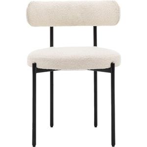 Modern Upholstered Dining <b>Chair</b> Curved Back Fabric Velvet Boucle Seat Metal <b>Leg</b> Side <b>Chair</b> for Dining Room Hotel - Product Image 5