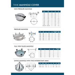 Couvre-trou de visite en acier inoxydable MAPSONS SS304 SS316 pour réservoirs alimentaires, de boissons, de produits chimiques et à usage industriel - Product Image 6