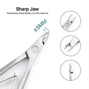 Coupe-ongles professionnel en acier inoxydable, lame biseautée incurvée, pointe acérée, ouverture large, durable, pour usage adulte, ongles épais - Product Image 3