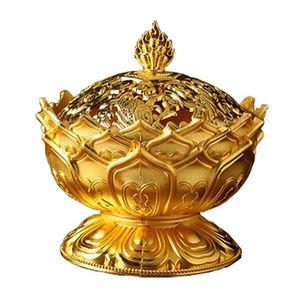 Brûleur d'encens décoratif en métal ajouré, d'une apparence élégante, pour les activités spirituelles et de méditation - Product Image 1