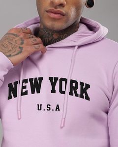 Sweat-shirt à capuche unisexe New York U.S.A, coupe classique, coton French Terry, design avec poche, vêtement décontracté pour l'automne - Product Image 2
