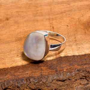 925 Sterling Silver Rainbow Moonstone Ring Gemstone Vintage Style Handmade Jewelry Gift For Women Girls - Product Image 4
