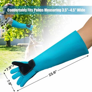 Gants de soudure en cuir de vachette pleine fleur de qualité supérieure, renforcés, anti-morsure, robustes, durables pour la lutte contre les incendies et le barbecue - Product Image 6