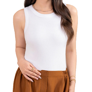 Débardeur femme sur mesure, très tendance, délavé, élégant, léger, en tissu tricoté, pour la vente en ligne - Product Image 1