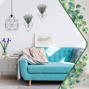 8 Pcs Vases Suspendus Muraux Modernes Géométriques Bohèmes en Métal pour Plantes d'Intérieur, Supports pour Eucalyptus Artificiel, Jardinières Murales, Pots de Fleurs - Product Image 4