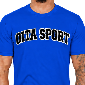 T-shirt ajusté bleu cobalt pour homme, manches courtes, col rond, imprimé personnalisé, coupe slim, décontracté, en coton, vente en gros, streetwear, sport - Product Image 3