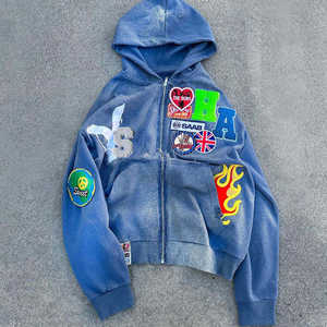 Sudadera con Capucha Personalizada Estilo Vintage en Gris Lavado, 100% Algodón, para Hombre, Talla Grande, para Invierno, con Bordado - Product Image 6