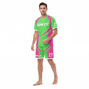Camiseta de Fútbol para Hombre, 100% Poliéster, Cuello en V, Manga Corta, Sublimación Personalizada, Corte Regular, Top Deportivo y Pantalones Cortos - Product Image 4