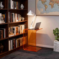 Wohnzimmer Eck-Beistelltisch aus Acryl in warmen Farbtönen, Villa-Terrassen-Orange-Kaffeetisch mit platzsparendem Design für die Heimdekoration