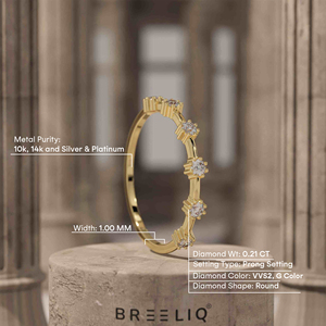 Geometric Cluster Lab Grown Diamond Ring in 14K Solid Gold Modern Bar Set Round Diamond Wedding Band Minimal Designer <b>Stack</b> Ring - Product Image 2