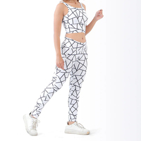Conjunto Deportivo para Hombre, Talla Grande, para Yoga y Fitness, Sujetador Deportivo y Leggings de Cintura Alta con Cinturón y Encaje, Ropa Deportiva sin Costuras