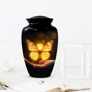 Plain Finish Aluminum Urn for Human Ashes Adult Size-Uncoated Natural Metal Cremation Urn-Raw Surface <b>Memorial</b> <b>Vase</b> for Funeral - Product Image 6