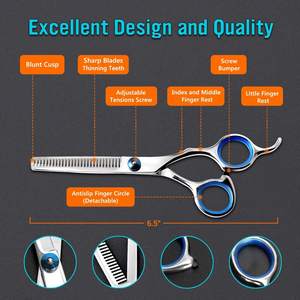 Ciseaux de coiffure professionnels à lames affûtées en acier à haute teneur en carbone, ciseaux à effiler pour droitiers - Product Image 6