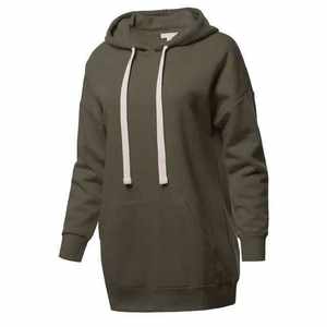 Sweat-shirts à capuche en molleton 100 % coton pour femmes, style personnalisé OEM/ODM, imprimé, nouvelle mode, manches longues, couleur unie, décontracté, hiver, prix abordable - Product Image 2