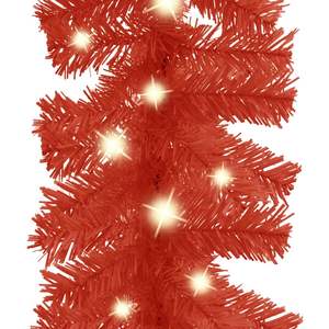 Guirlande de Noël de 16,4 pieds de long, couronne de Noël rouge en PVC, autres décorations de Noël - Product Image 4