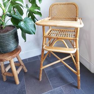 Chaise haute en rotin naturel pour salle à manger de bébé, chaises d'alimentation en bois pour bébés, vente en gros, siège alimentaire du Vietnam - Product Image 1