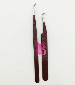Lumia Beauty LB0214 Professional Stainless Steel Eyelash Extensions Tweezers 90-Degree Tip Durable Design Custom Logo Option - Product Image 4
