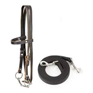 Bridon de selle western avec arceau en cuir et bois et boucle de protection pour le confort du cheval - Product Image 1