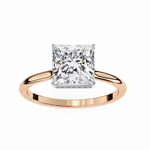 Bague de fiançailles solitaire en diamant taille princesse - Product Image 3
